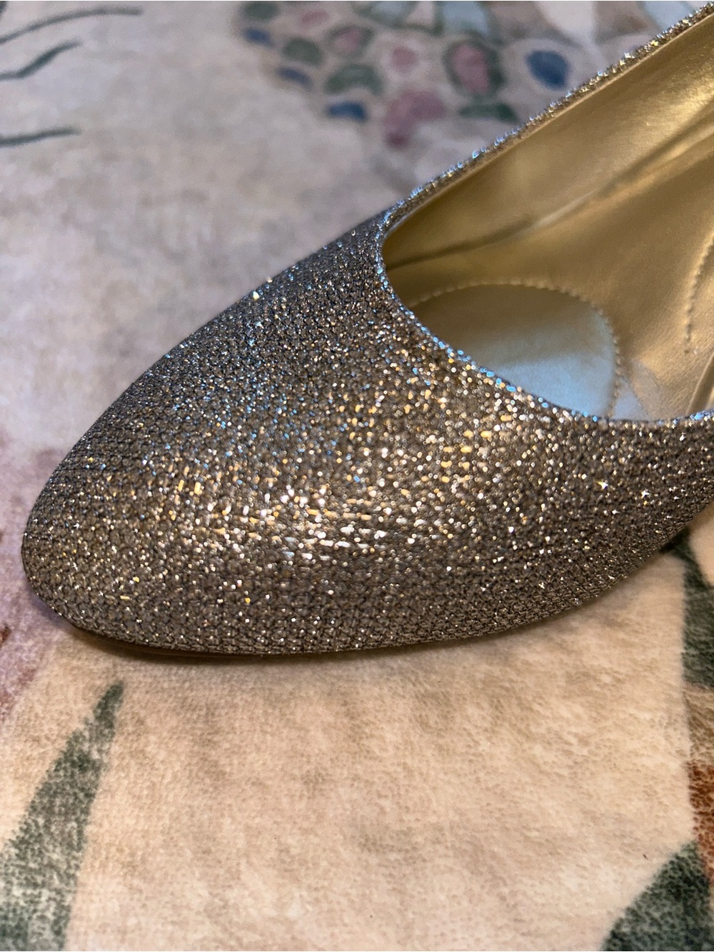 Bandolino Silver Glitter Low Heel Pumps - Picture 12 of 13